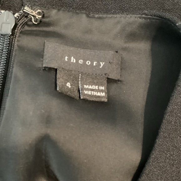 Theory Darbia Faux Wrap Wool Blend Dress Size 4 Black - Picture 6 of 7